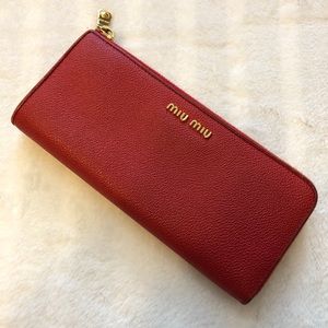 Miu Miu Authentic Leather Zip Around Wallet